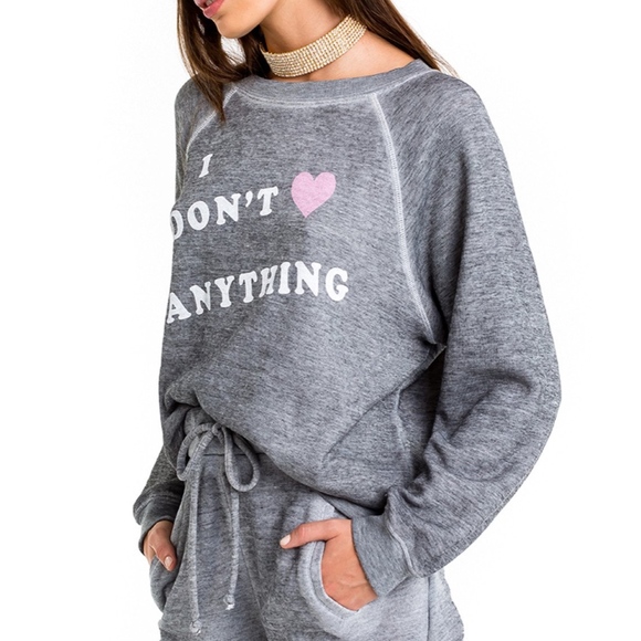 NWT Wildfox ‘ I don’t ❤️anything’ Sweatshirt - Picture 3 of 8